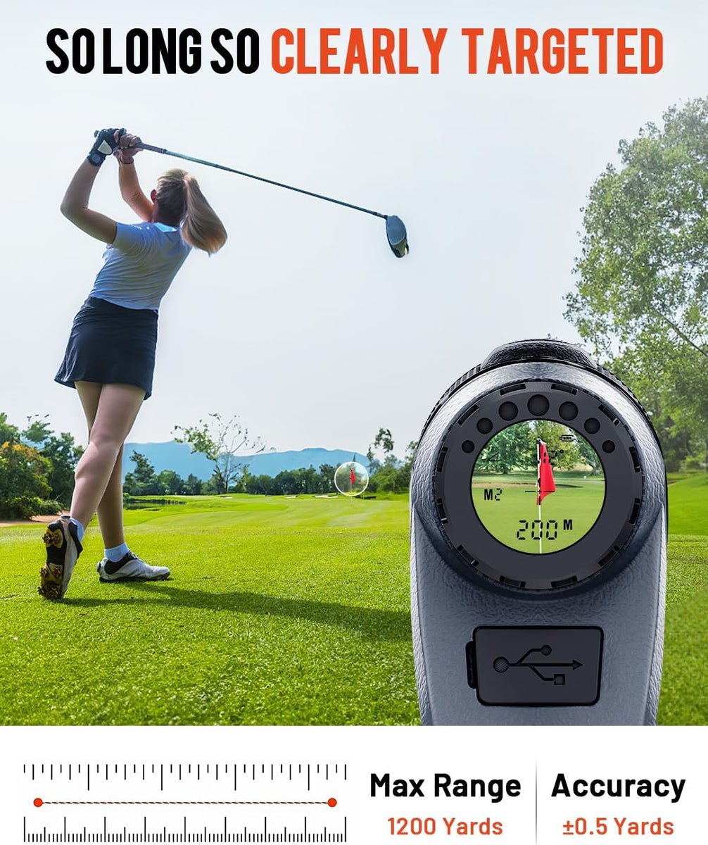 Bestsee Golf Rangefinder with Slope, 1200 Yards Laser Range Finder Gol